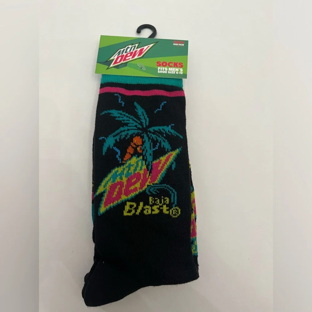 Mtn Dew Baja Blast Socks Fits Men’s Shoe Size 6-12